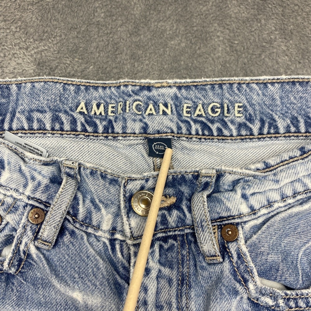 American Eagle Jeans Womens Size 0 Blue Super High Rise Baggy Wide Leg, Denim - Picture 10 of 16